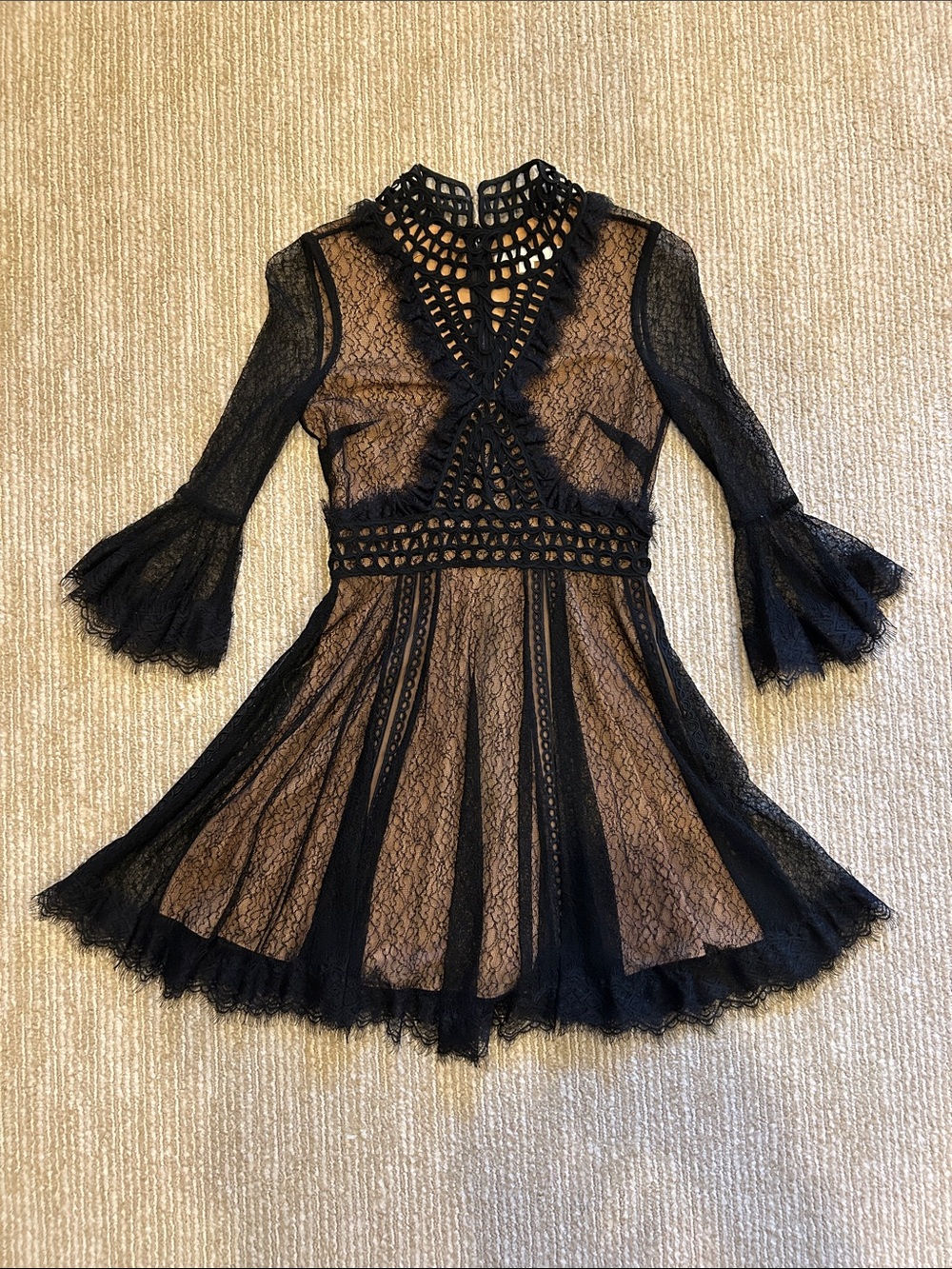 Jonathan Simkhai Black Lace Dress, size 2
